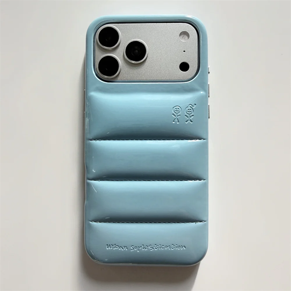 Minimalistyczne, błyszczące etui na telefon w stylu koreańskim do iPhone 15 16 17 Pro Max z drobnym wzorem, odporne na upadki, z dużą ochroną aparatu. — zdjęcie produktu 6