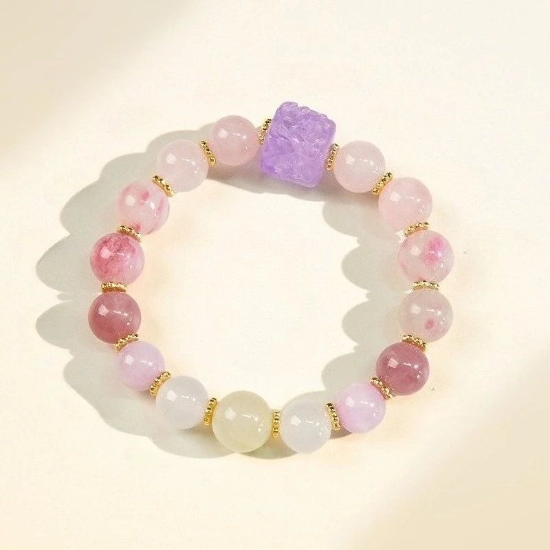 

Natural Crystal Duobao Bracelet Women's White Crystal, Amethyst Nine-tailed Fox, Light Luxury Fashion Lucky Bracelet.