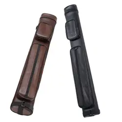 Pool Cue Bag 4 Holes Leatherette Adjustable Shoulder Strap with Accessory Pouch 33 Inches Protector for Billiard Stick Storage