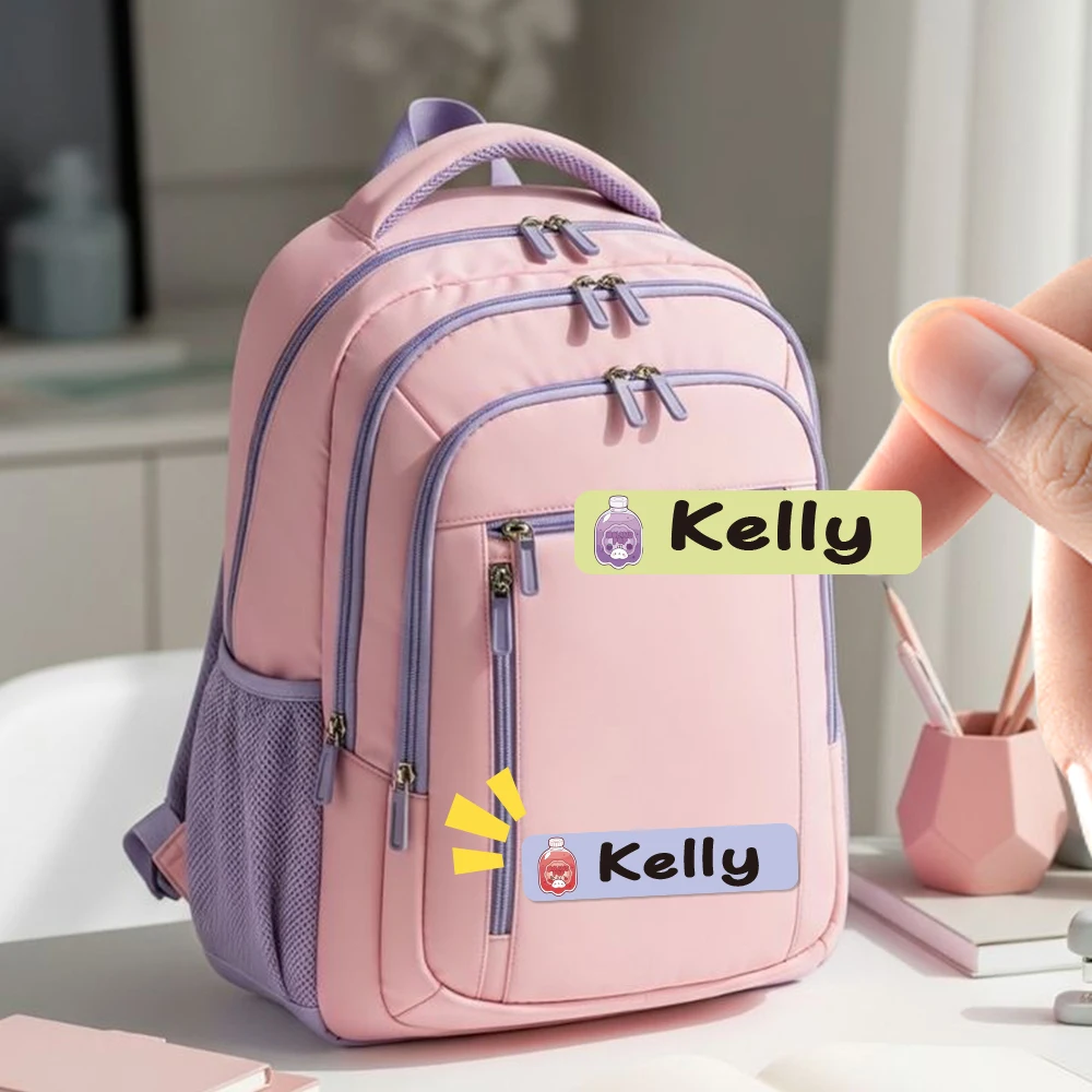 Custom soda Name Sticker,Transparent Waterproof Stickers for Kids,diy Name Labels for School Bag Bottles Pen Box Mug Uniform