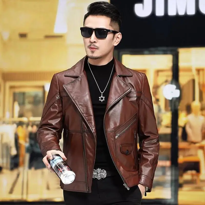 

Plus Size 5xl Men Leather Jacket 2022 Spring and Autumn New Arrivals Men Smart Casual Classic Pu Suits Jackets Brand Clothes Q27