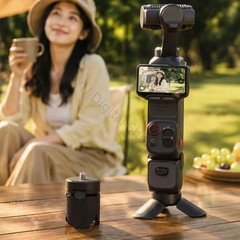 96BA Schreibtisch-Videokamera-Ständer, Selfie-Stick für Action-Kameras mit klappbaren Beinen, Mini-1/4-Zoll-Schraubhalterung für – Detail 4