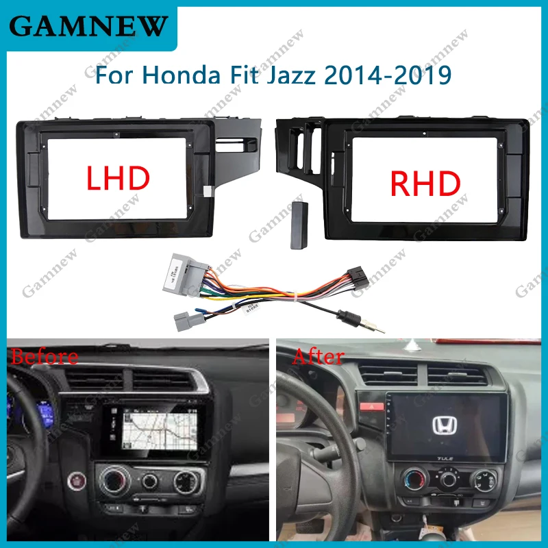 9 Inch 10.1 Inch Car Frame Fascia Adapter For Honda Fit Jazz 2014-2019 Android Radio Dash Fitting Panel Kit