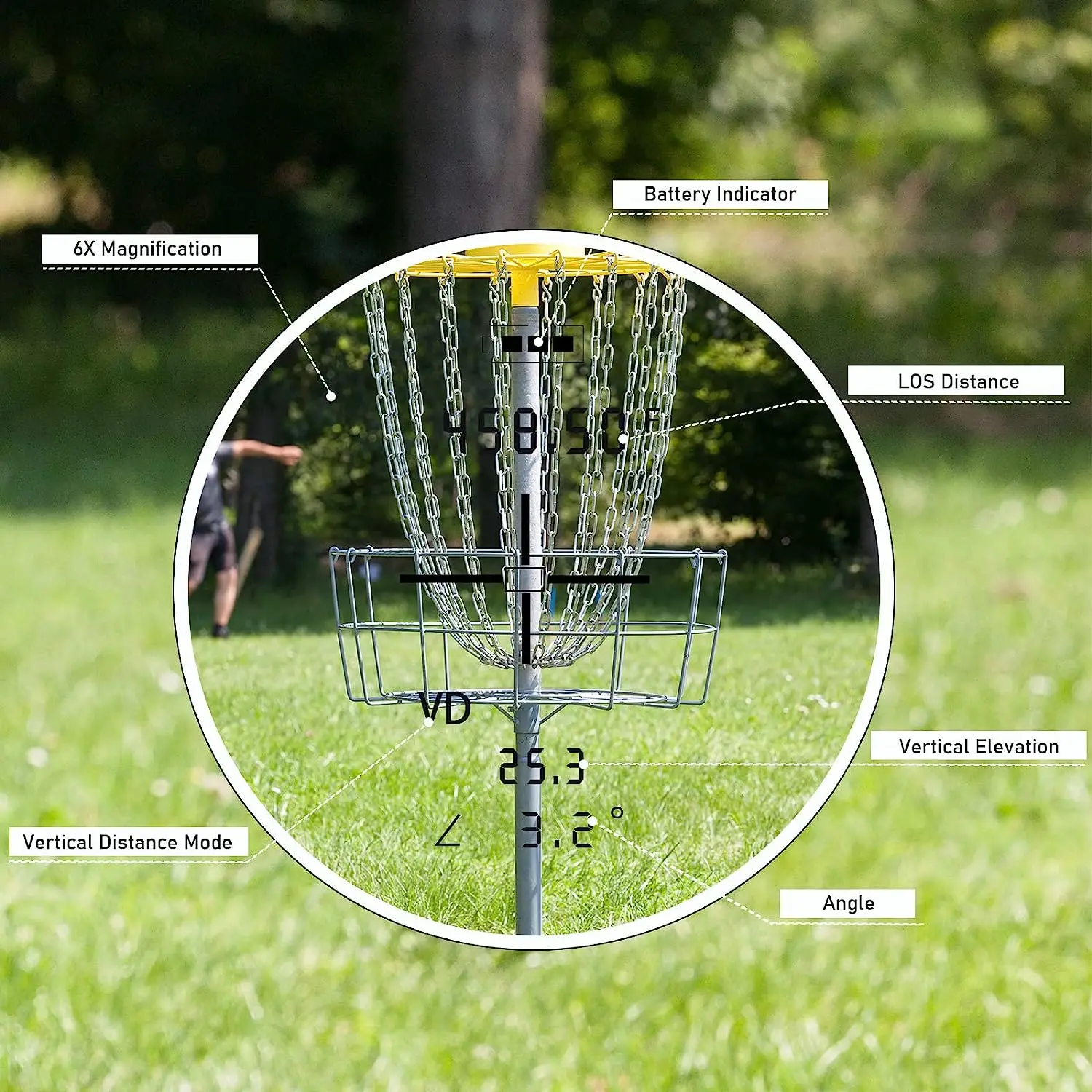 Golf Laser Rangefinder, Binoculars with Flag Lock, Slope Compensation, Vibration, Telescope for Golf Disc Game,Hunting