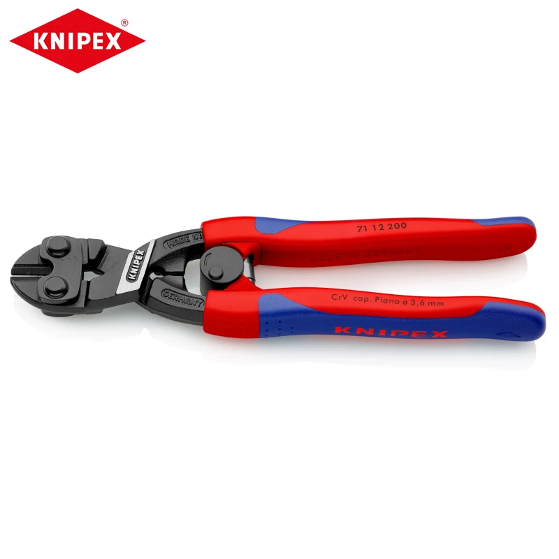 KNIPEX CoBolt 71 12 200 Compact Bolt Cutter 8Inches Labor-Saving Cable Cutting Pliers