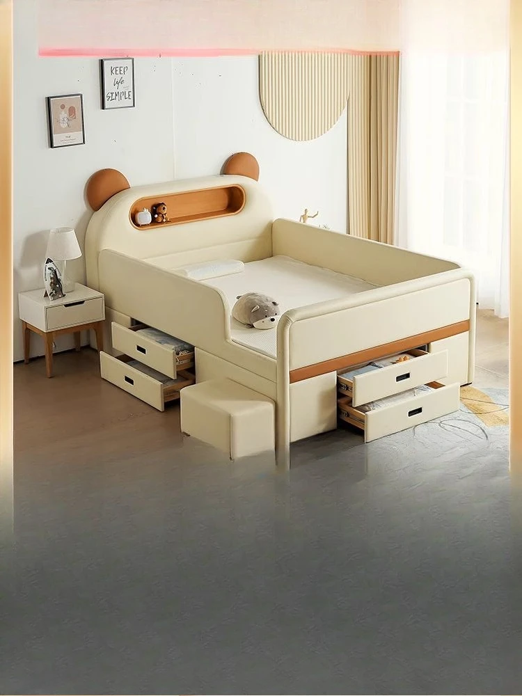 Half height guardrail silicone bag storage bed girl princess bed teen boy
