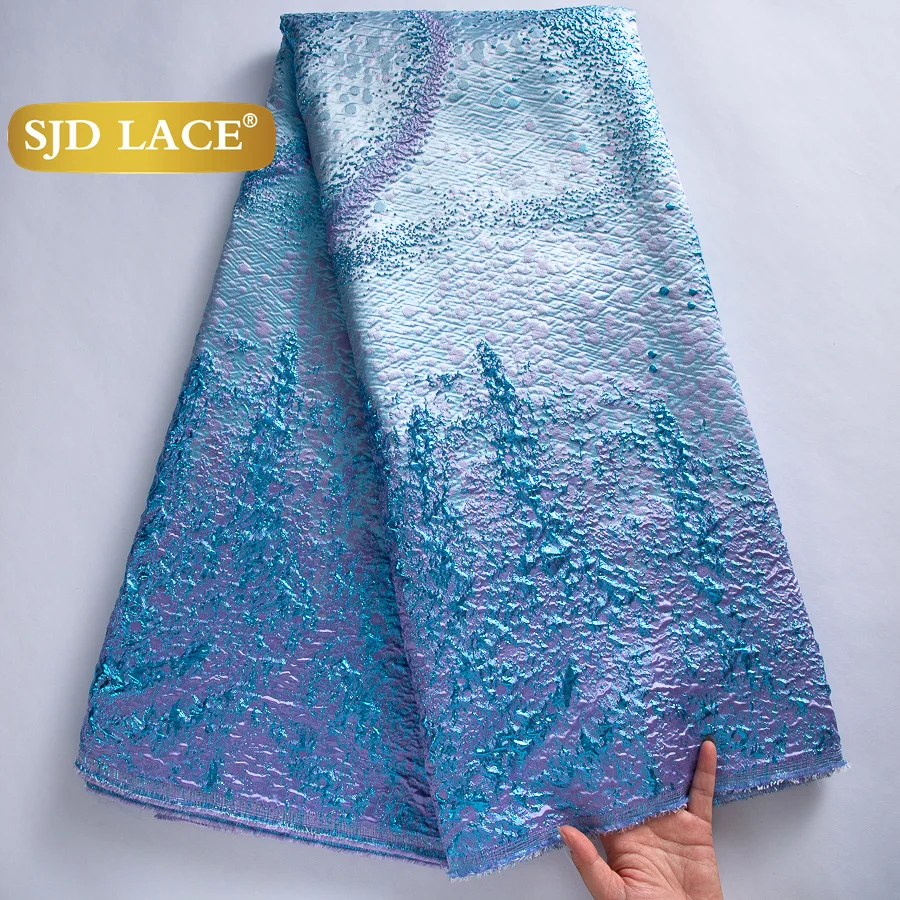 

SJD LACE Французская парчовая кружевная ткань 2025 Новейшая африканская жаккардовая кружевная ткань 5 ярдов позолоченных материалов для свадебных платьев 4406