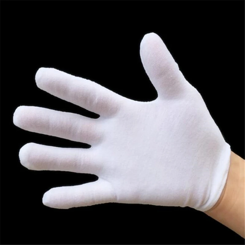 12 paare/paket handschuh Tanz handschuh nach Hause Staub reinigung Kinder weiße Etikette Handschuhe Kinder weiße Baumwoll handschuhe dünn mittel dick