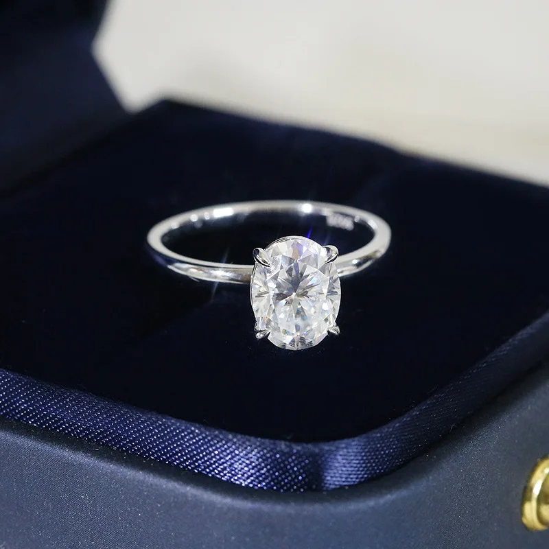 Basic 925 Sterling Silver Big Luxury Oval Cut Clear Zirconia Finger Ring For Women Engagement Wedding Band Promise Ring Anel