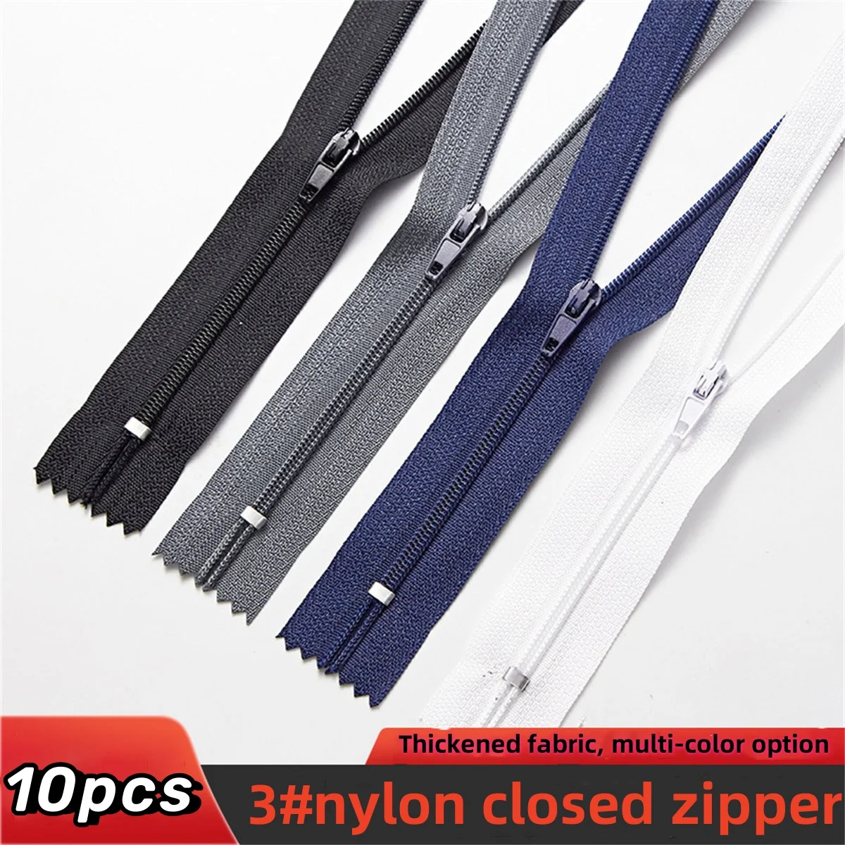 （10pcs)3# nylon closed tail zipper dress pants front front crotch pocket short zipper 12cm