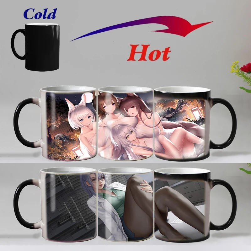 

Creative Mug Nightdress Beauty Heat Sensitive Cup Color Changing Mug Ceramic Drinkware For Tea Milk Coffee Mugs Cups of Coffee