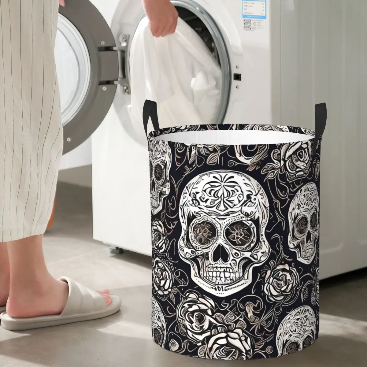 

Copy Of Sugar Skull Day Of The Dead Neon Sugar Skull Foldable Laundry Baskets Dirty Clothes Sundries Basket Home Organizer Box