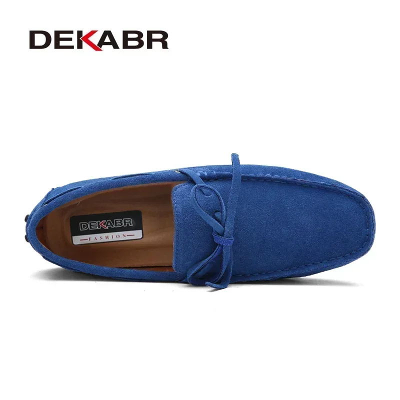 DEKABR Brand Big Size Cow Suede Leather Men Flats New Men Casual Shoes High Quality Men Loafers Moccasin Driving Shoes