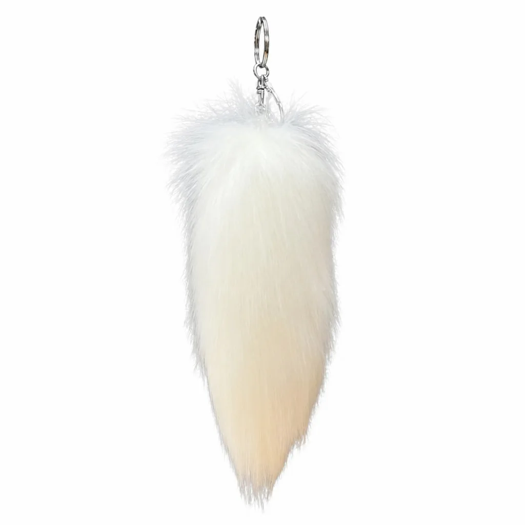 Faux Fox Fur Tail Keychain for Bags and Accessories