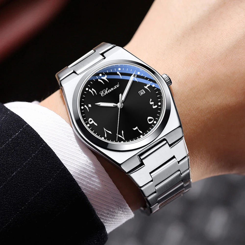 CHENXI Original Quartz Business Watch For Men Calendar Luminous Man Watches High Quality Stainless Steel Date Wristwatches Male