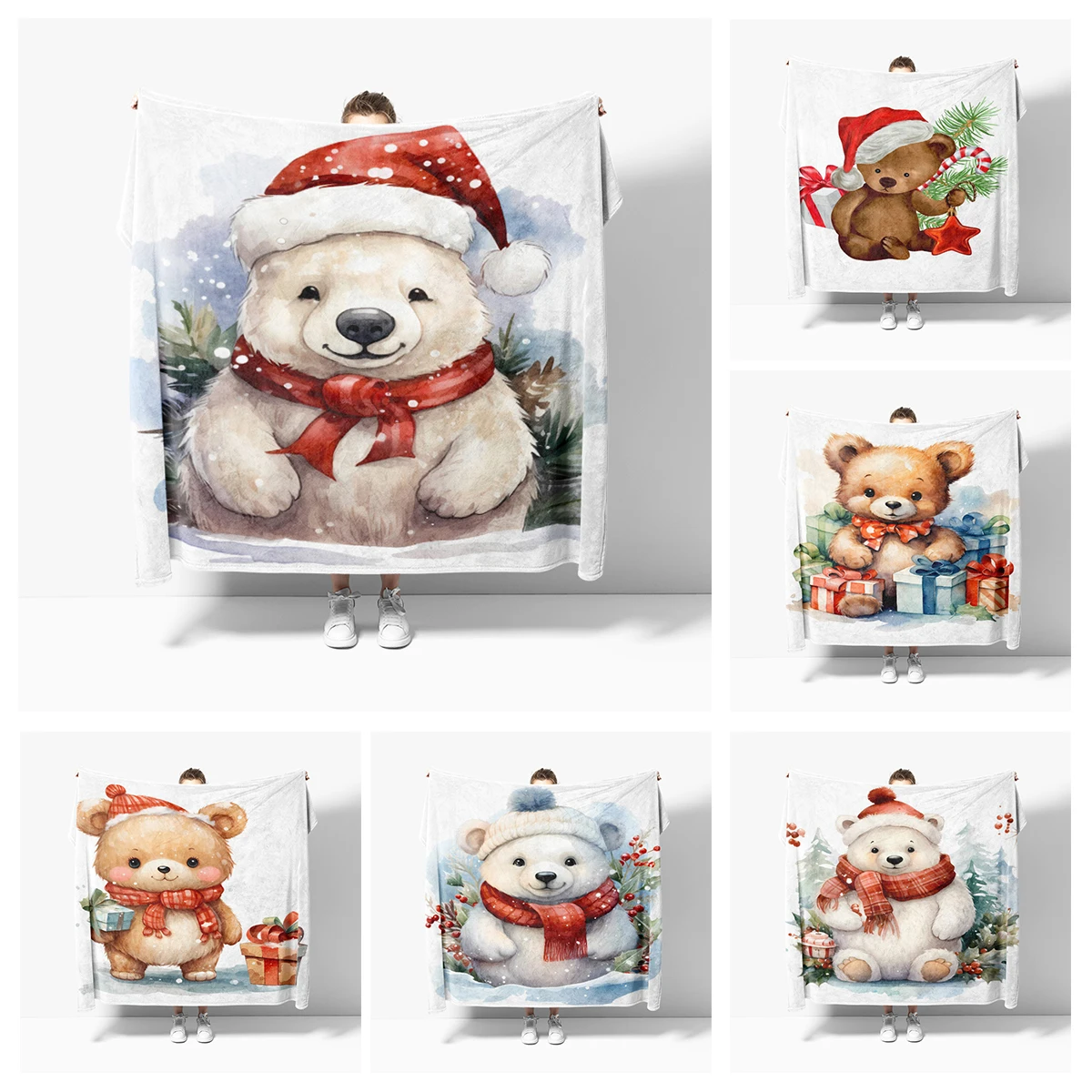 

Home decoration plush Throw Sofa blanket Bedspread bed fluffy soft blankets decor Plaid Modern morandi winter Merry Christmas