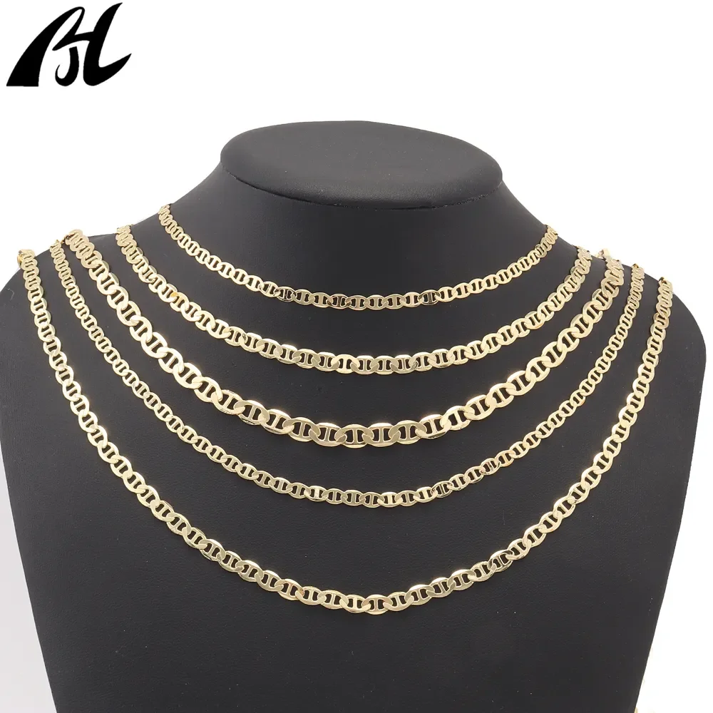 Oro Filled Italian punk 14K 18K gold-plated necklace high quality clasp necklace brass punk gold necklace