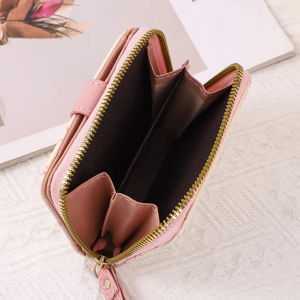 Portefeuille imperméable en Pu pour filles, chat mignon, Portable, court, sac d'argent pour étudiant, plusieurs fentes pour cartes, couleurs acidulées, portefeuilles à fermeture éclair pour étudiants