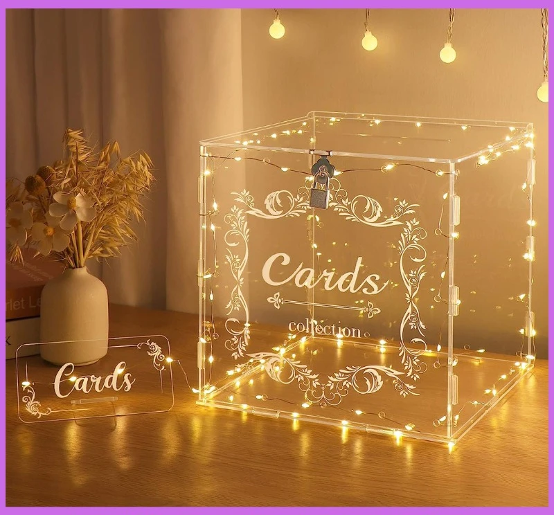 

Clear Stackable Acrylic Gift Box Wedding Party Favor Organizer Square Assembly Storage Container for Jewelry, Makeup Home Decor