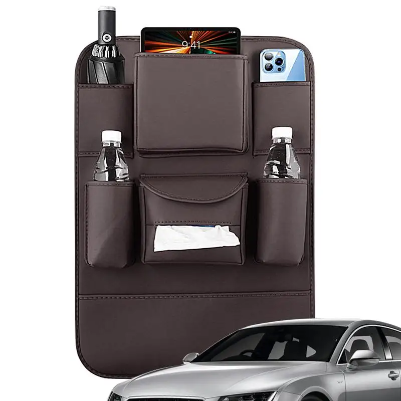 

Backseat Organizer Rear Seat Caddy Organizer Auto Anti-Kick Mat For Kids Adults Multifunctional Backseat Storage Bag