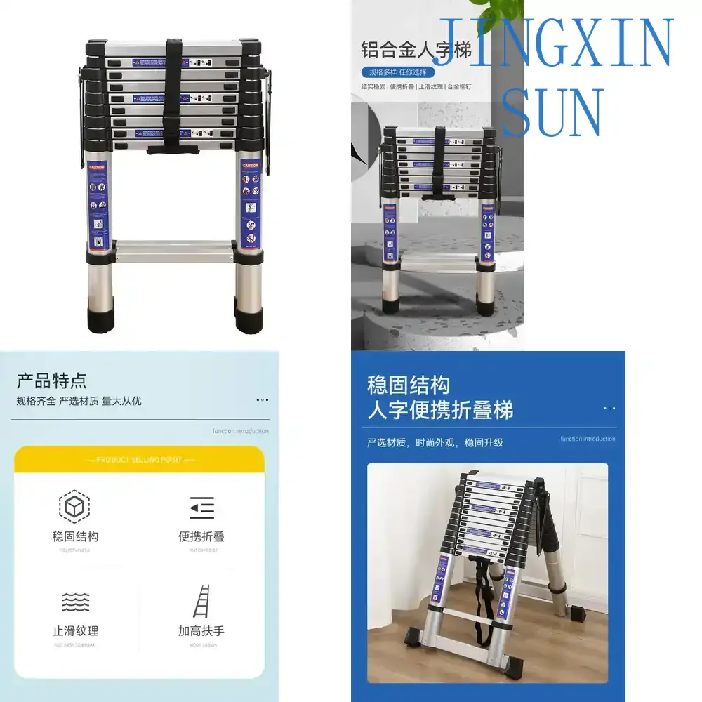 Triangular Bold Aluminum Alloy Herringbone Ladder for Herringbone Ladder Engineering Multi Functional Folding Step Ladder for