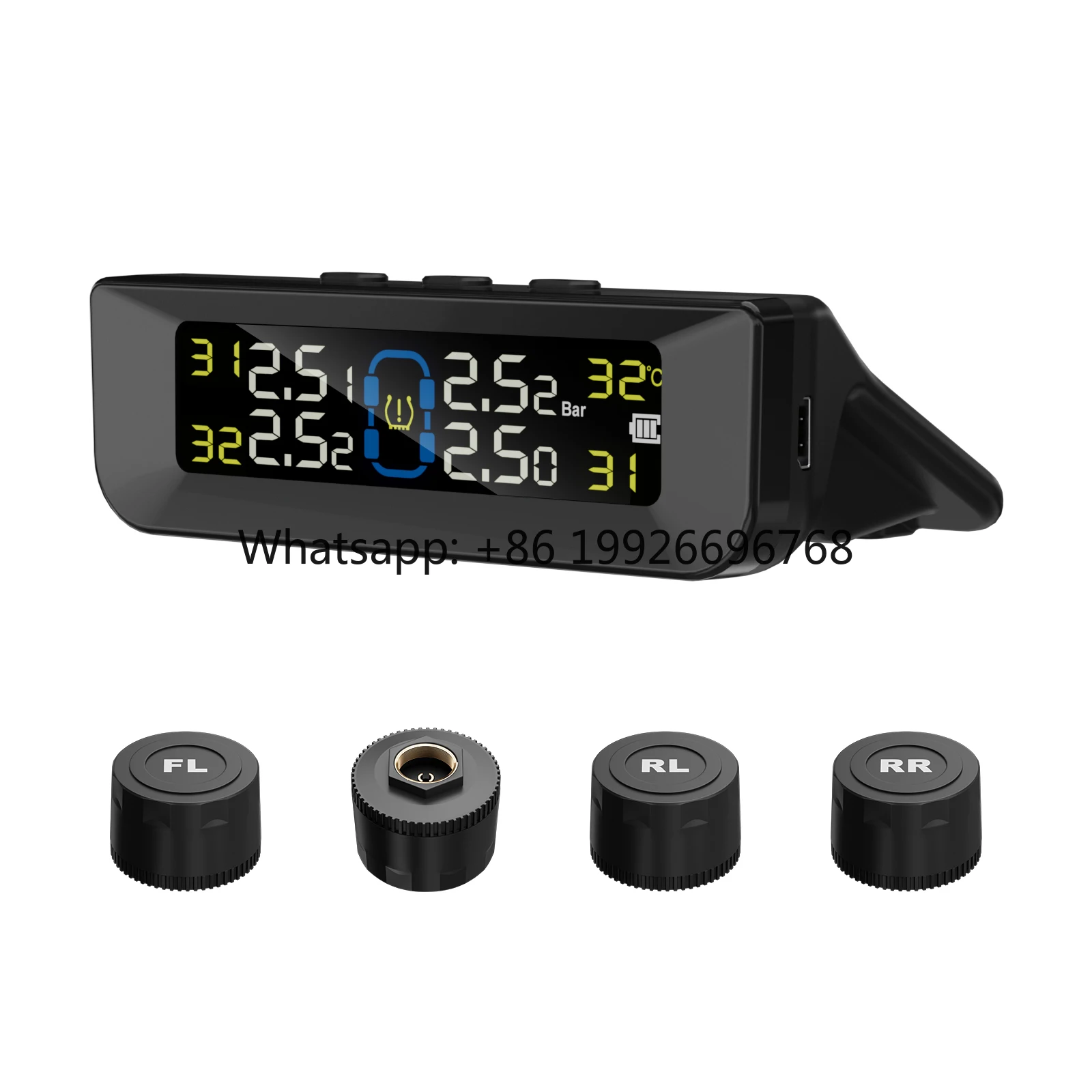 

On-board Tire Pressure Monitor Tire Pressure Detection Wireless Receiver Real-time Monitoring Pressure External Sensor