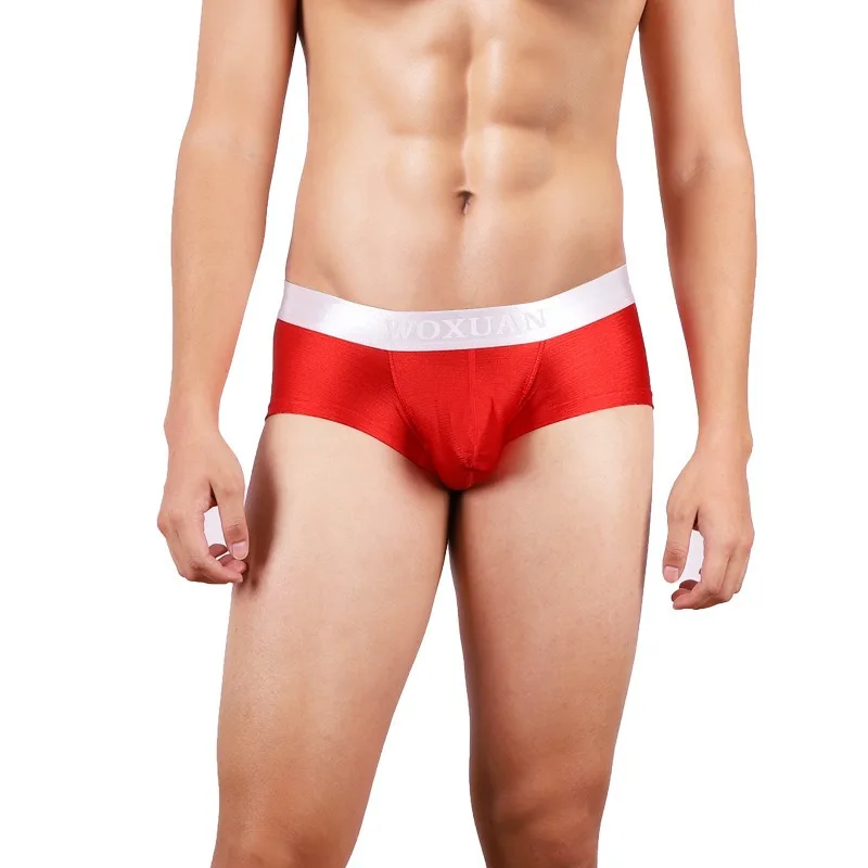 

Shiny Man Underwear Silky Flat Boxershorts Shorts U Convex Pouch Sleep Bottoms Men's Boxers Beachwear Panties Шорты Мужские