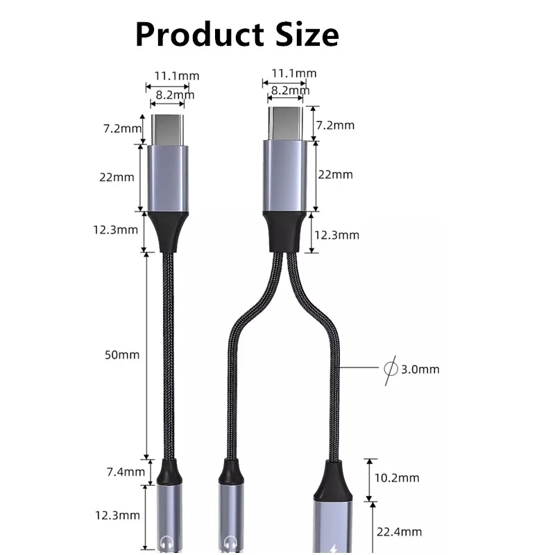 Type-C 3.5 Jack Audio Cable USB C To 3 5 MM Jack Aux Adapter Phone Accessories Cabo Adaptador USB Tipo C USB C Adapter HeadPhone