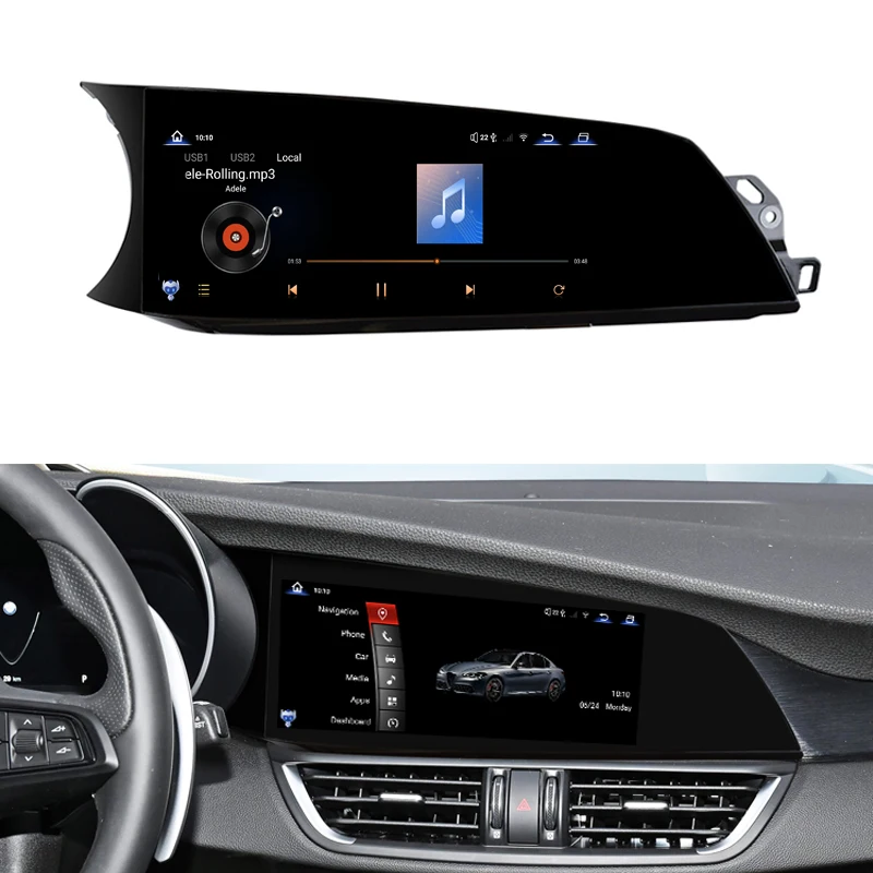 Android 13 Car Radio Carplay for Stelvio Giulia 2017-2020 10.25 INCH Car  Navigation Multimedia Video Player