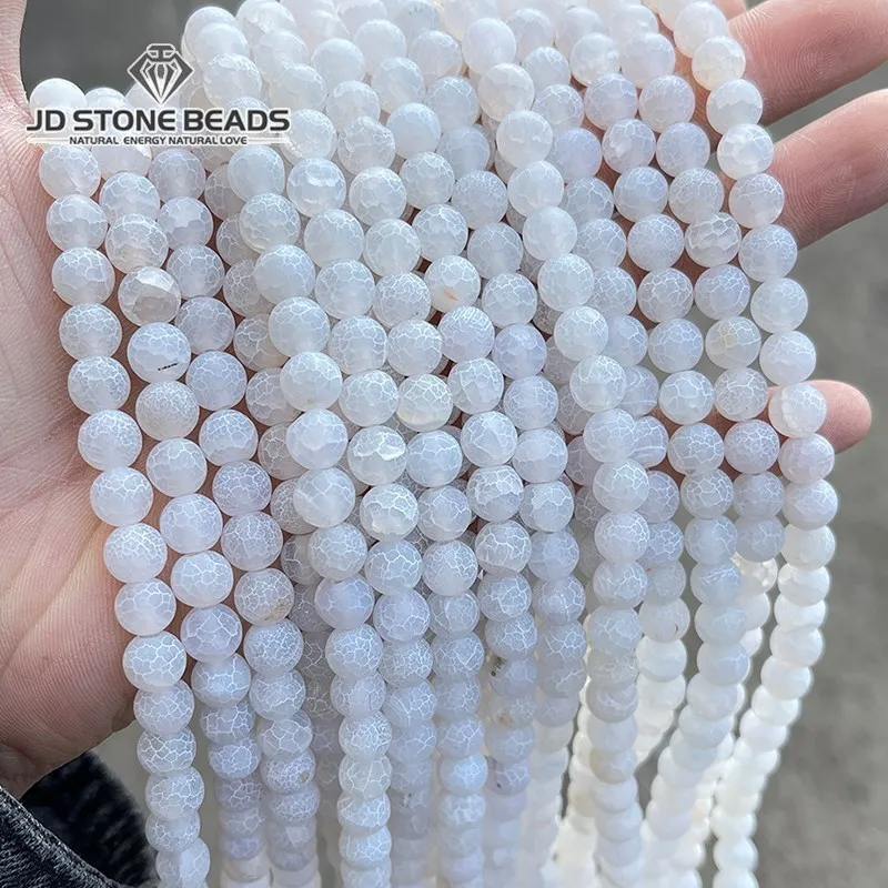 

Dyed Color Weathered Agate Round Loose Spacer White Beads For Jewelry Making Diy Bracelet Necklace Accessory Handmade Findings