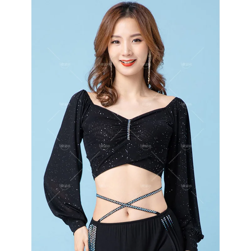 Belly Dance Practice Clothes Exercise Clothing for Women Winter Long Sleeves Bellydancing Tops Oriental Dance Jacket