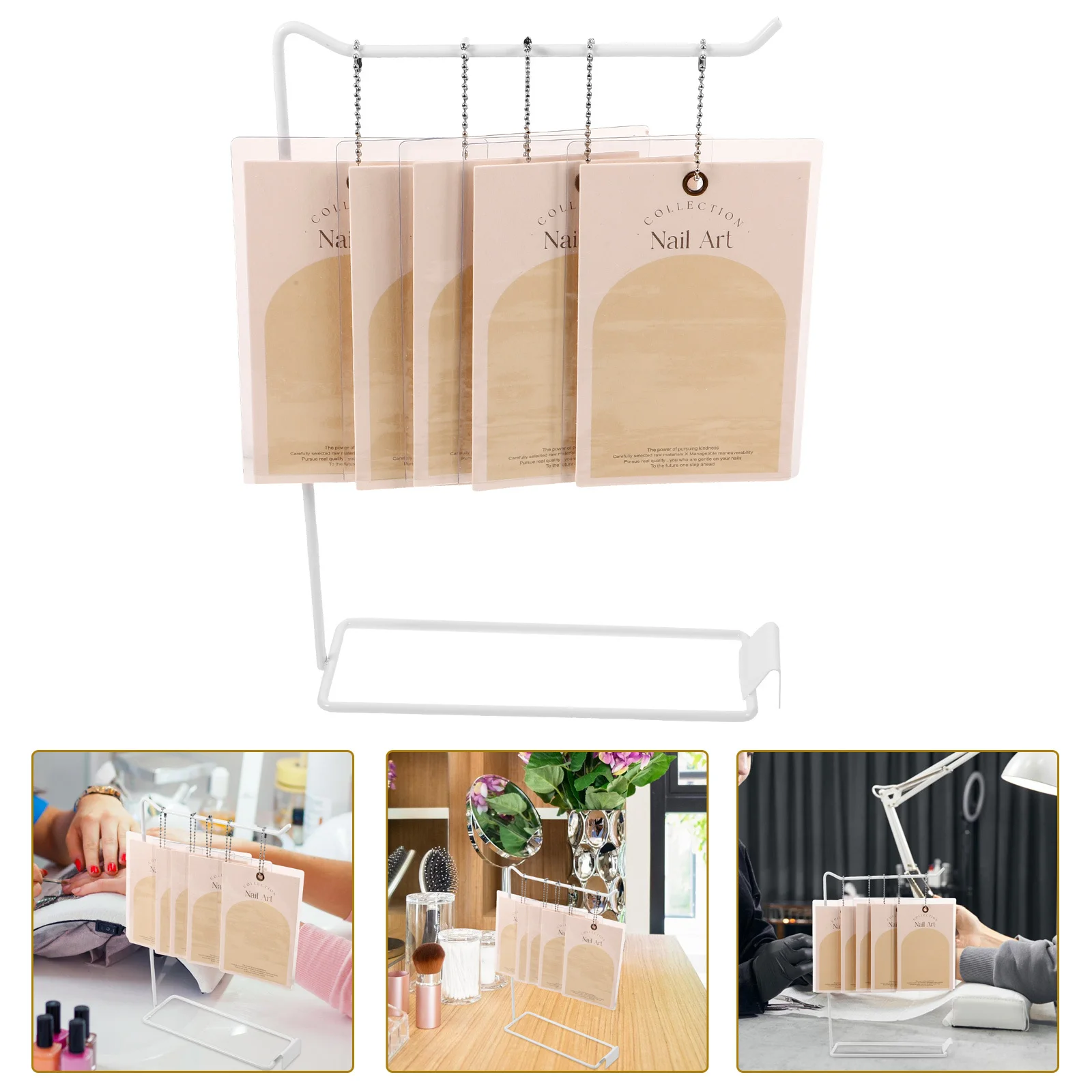 

1Set Nail Display Cards Press on Nail Art Display Holder Multi Functional Stand for False Organizer