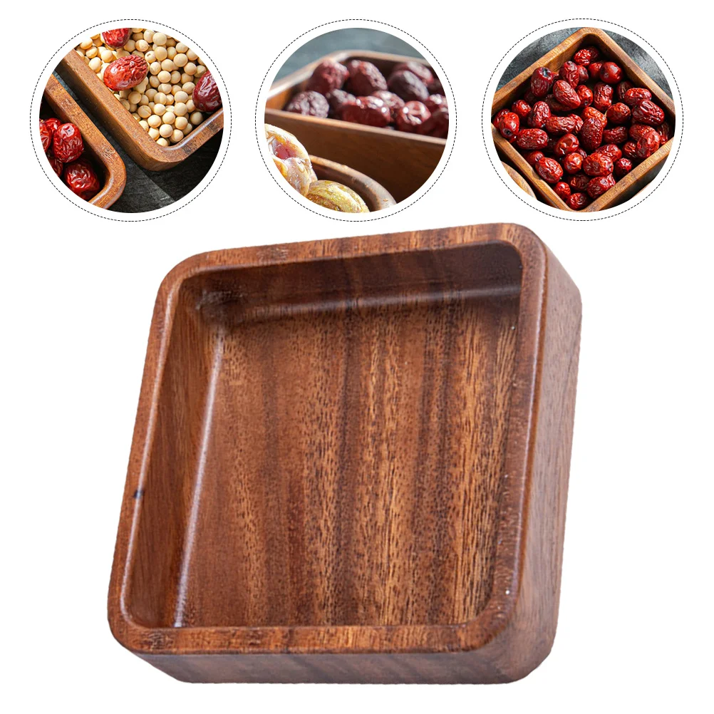 

1Pcs Walnut Wood Serving Tray Multifunctional Candleholder Snack Plates for Hotels Canteens Wooden Snack Tray Food Service Plate