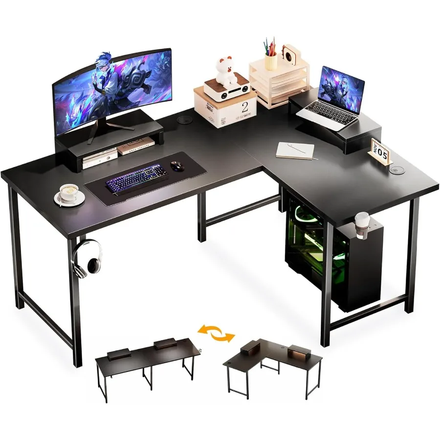 57" L Shaped Desk W…
