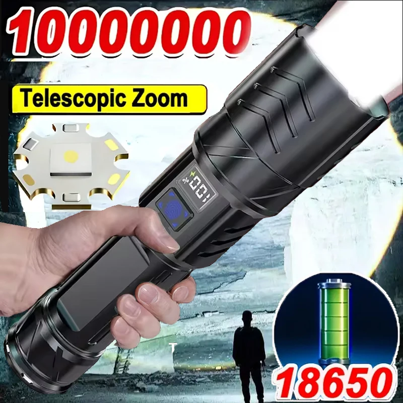 Portable Rechargeable LED Flashlights High PowerTactical Flashlight Telescopic Zoom Torch Lamp Outdoor Camping Fishing