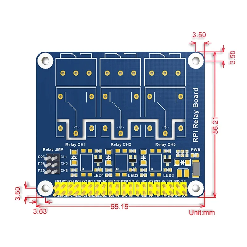 SCLS 1 قطعة 3 قناة لوحة تمديد التتابع الأزرق PCB مع عزل Optocoupler لراسبيري Pi 5 4B 3B + 3B صفر 2 واط