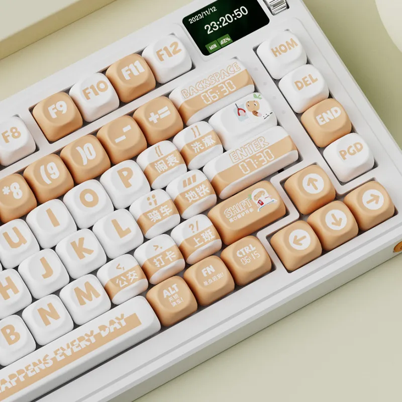 

Office Worker Keycaps Thermal Sublimation OQO Profile Mechanical Keyboard Keycaps PBT Compatible XM