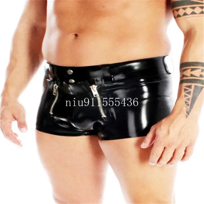 

Fetish Latex Men Tight Short Pants Front Flat Codpiece Customized Fetish Men Latex Sexy Rubber Brief
