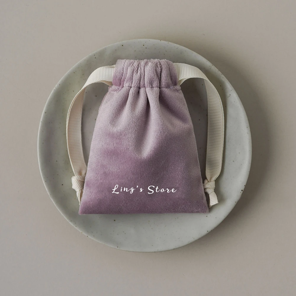 

50Pcs Custom Logo Velvet Jewelry Packaging Pouch Chic Wedding Favors Bag Microfiber Cosmetic Product Package Wedding Gift Pocket