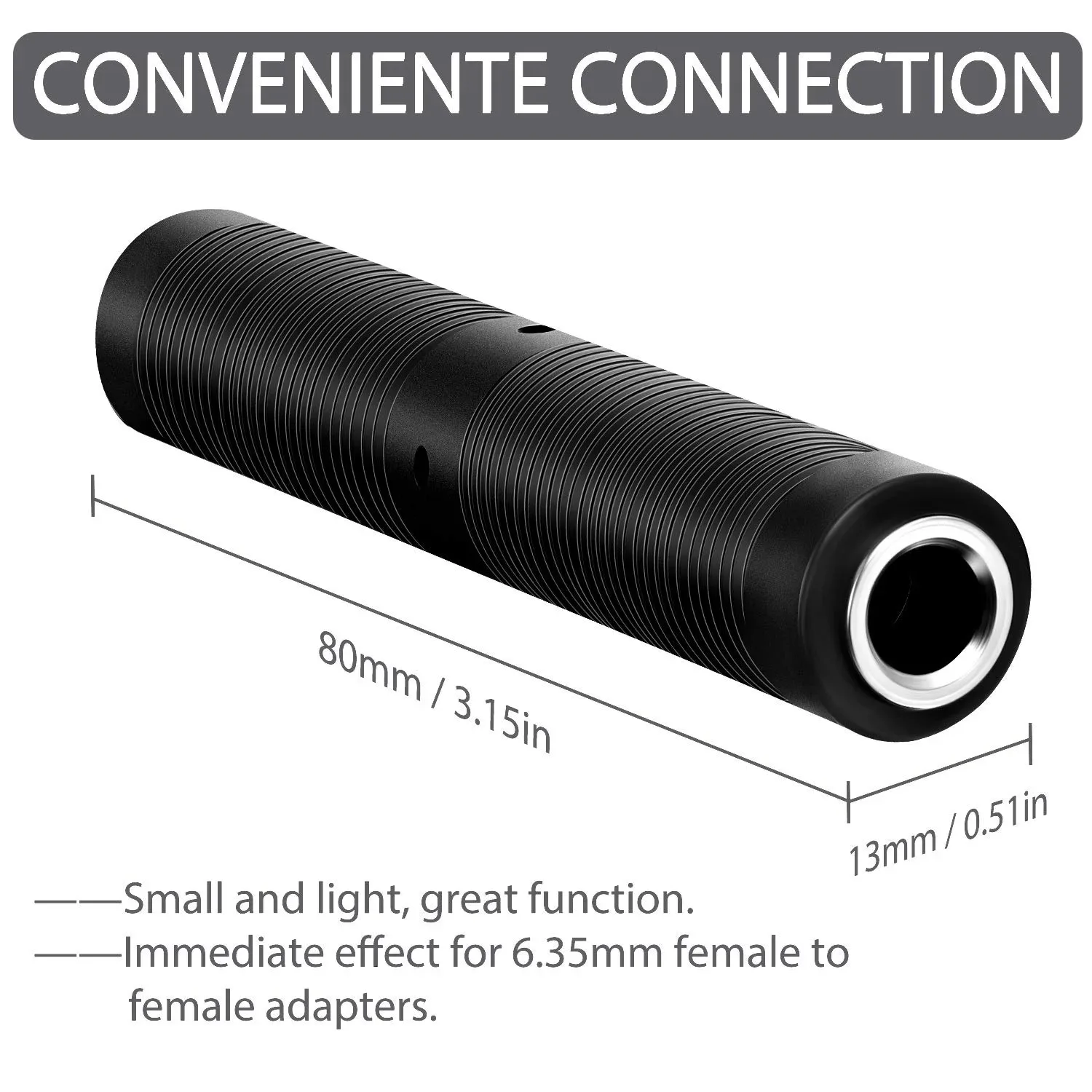 1/4 6.5 مللي متر TRS ستيريو و TS أحادية مهايئ الرافعة النجار ، 6.35 مللي متر أنثى إلى أنثى تمديد موصلات ل مكبر للصوت المتكلم الغيتار #6