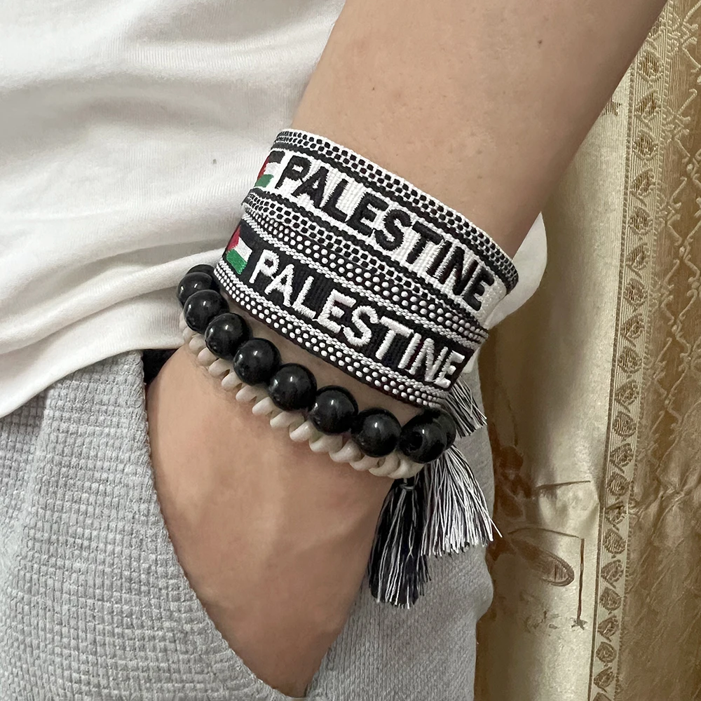 Fashion Hand-woven Palestine Embroidery Pattern Bracelets for Women Men Ethnic Bracelet Jewelry Gift