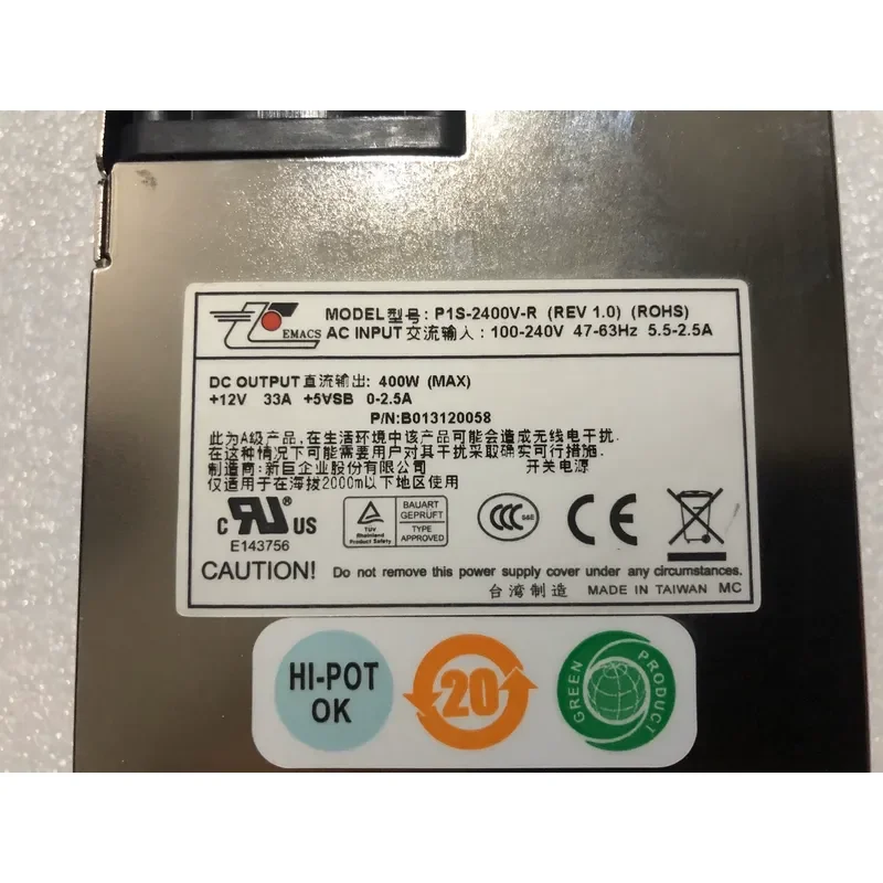 for Xinju P1S-2400V-R Redundant Server Power Supply Module 400W Original Replacement Part for Data Center Rack Mount Systems