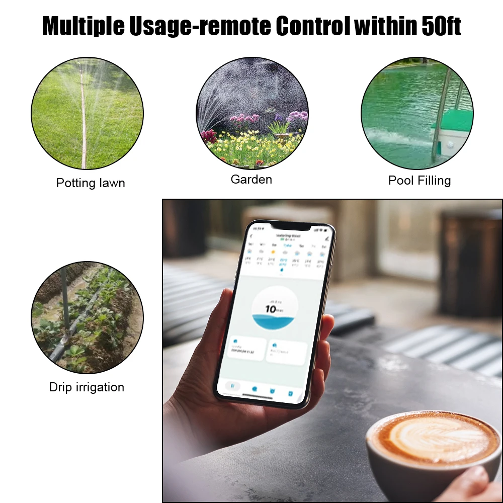 Garden Irrigation Controller Electronic Automatic Watering Watering Timer Battery Operated Smart Alexa Bluetooth Wifi Tuya