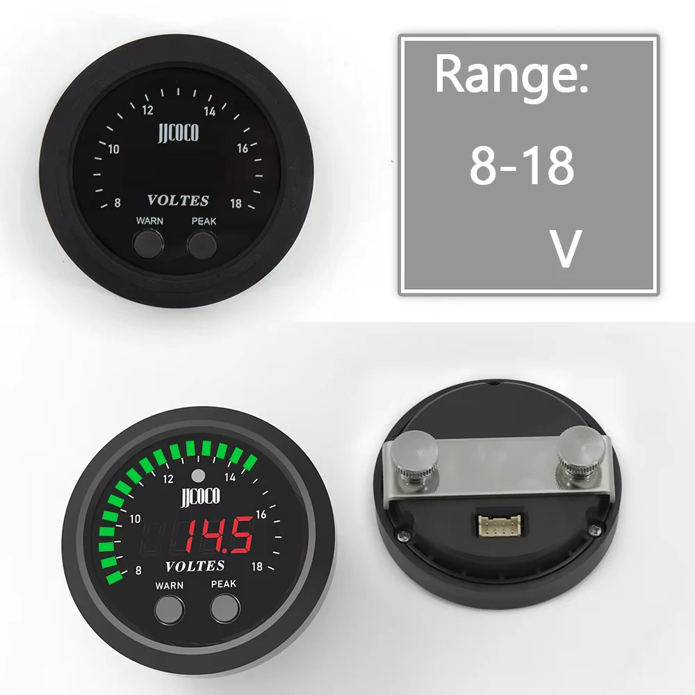 52MM /2inch Volts Gauge Car Auto Voltmeter Ultra-Thin Round With Red Light LED Display Universal 12v 24v