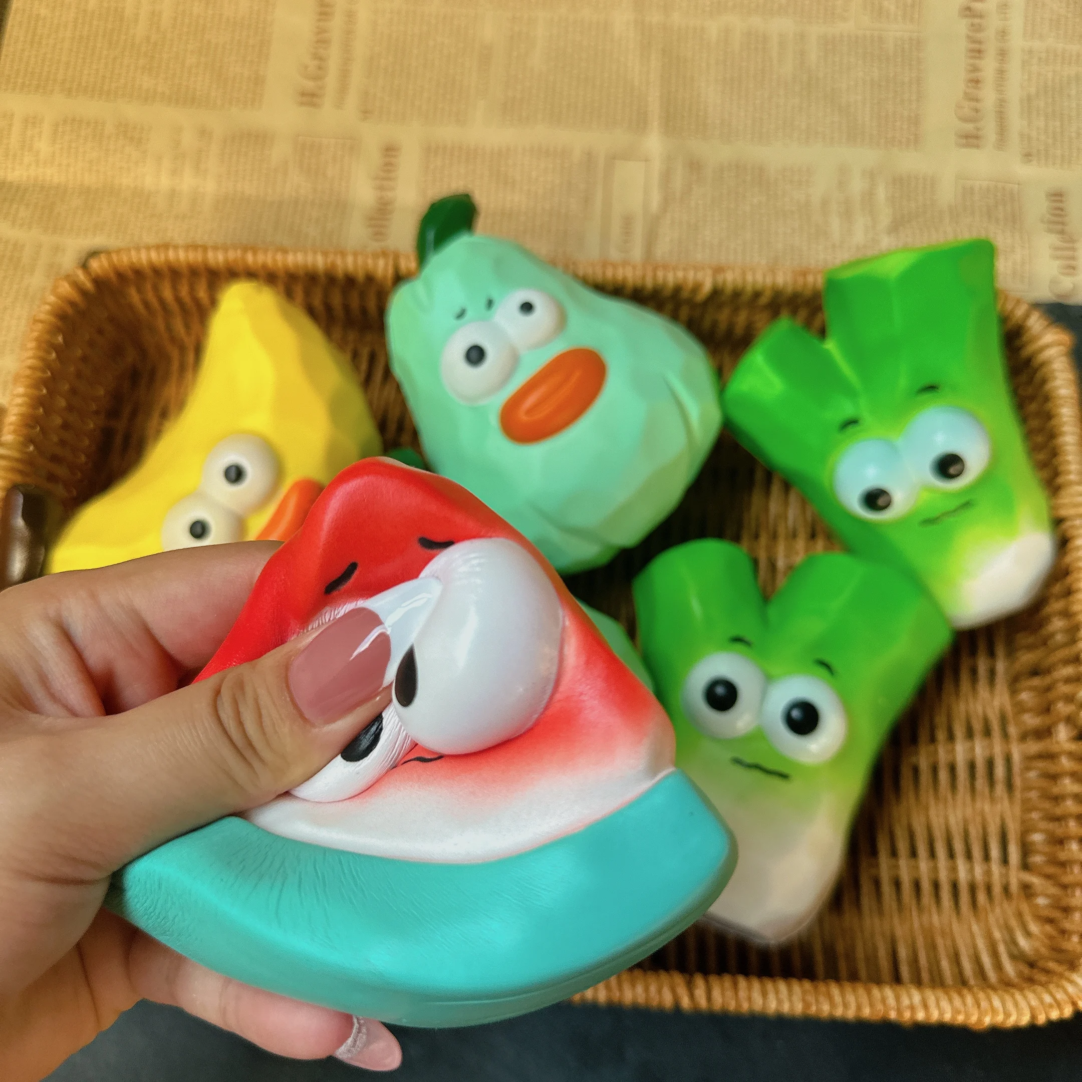 

Squishy Fruit and Vegetable Squeeze Toys Slow Rising Jumbo Squishy Fruit Squeeze Toy Funny Stress Reliever Reduce Pressure Prop