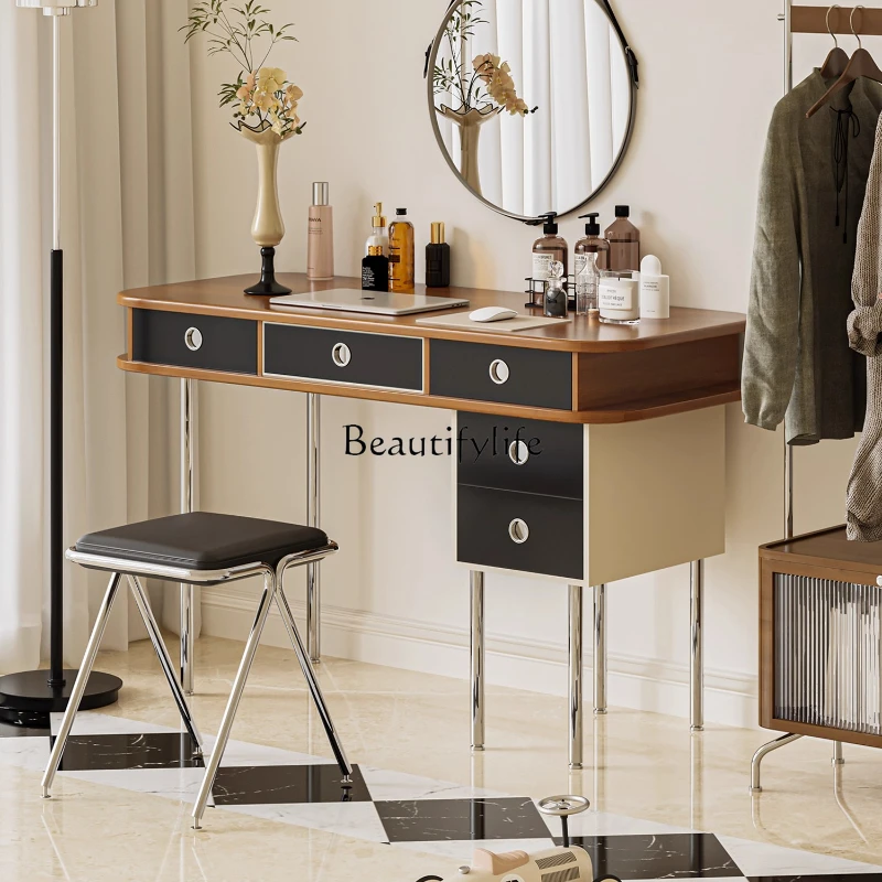 

Modern simple dresser metal makeup table bedroom bedside dressing table storage cabinet