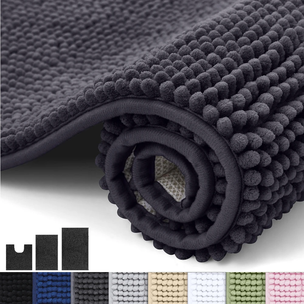 

Комплект из 3 мягких и впитывающих синельных ковриков для ванной, можно стирать в машине, нескользящий быстросохнущий коврик для душа для дома, коврик для ванной комнаты