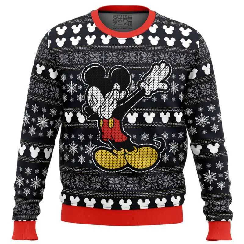 Merry Christmas Mickey Mouse Disney Ugly Christmas Sweater Gift Santa Claus Pullover Men 3D Autumn And Winter Sweatshirt