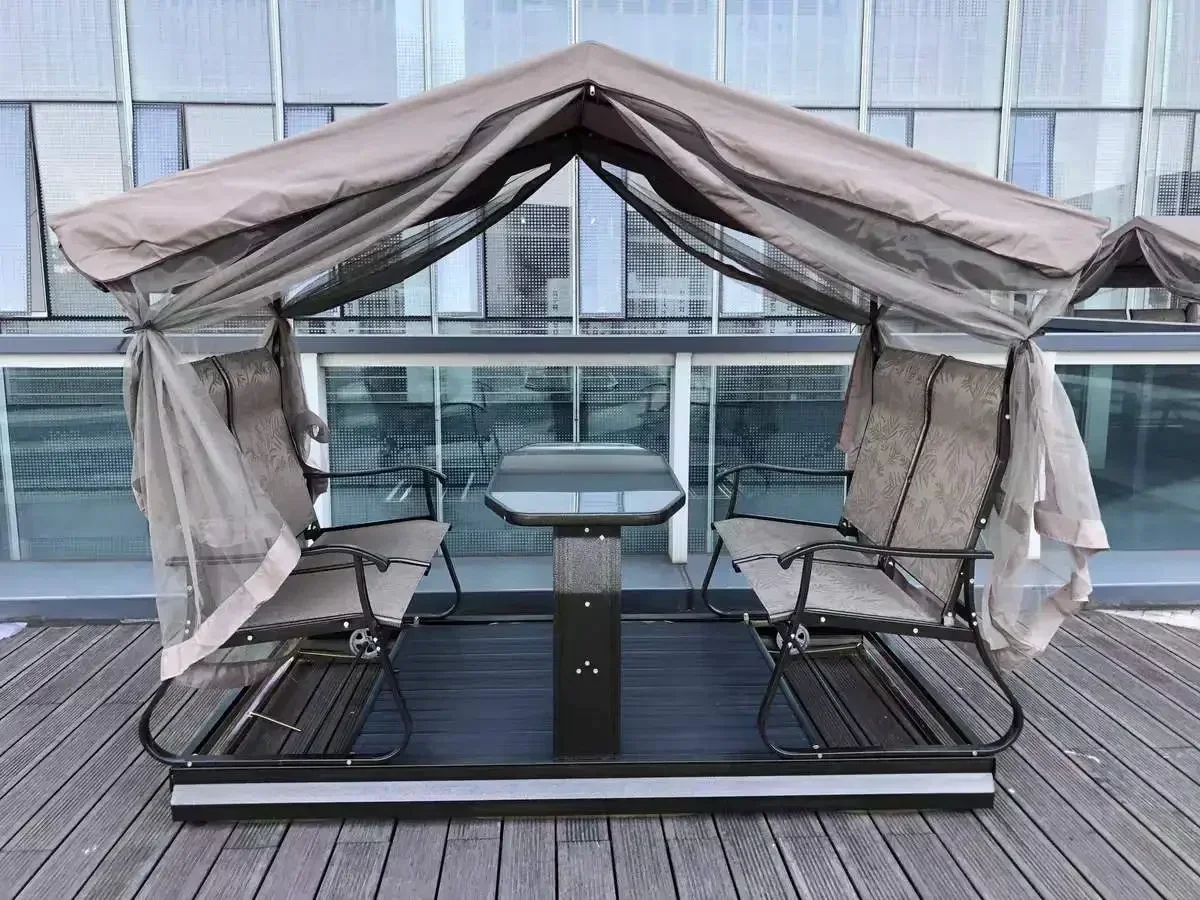 Outdoor Furniture Swing Chair Garden Patio Balcony 4 Seater Roof Outdoor Metal Patio Swings Bed Outdoor Rocking Chair