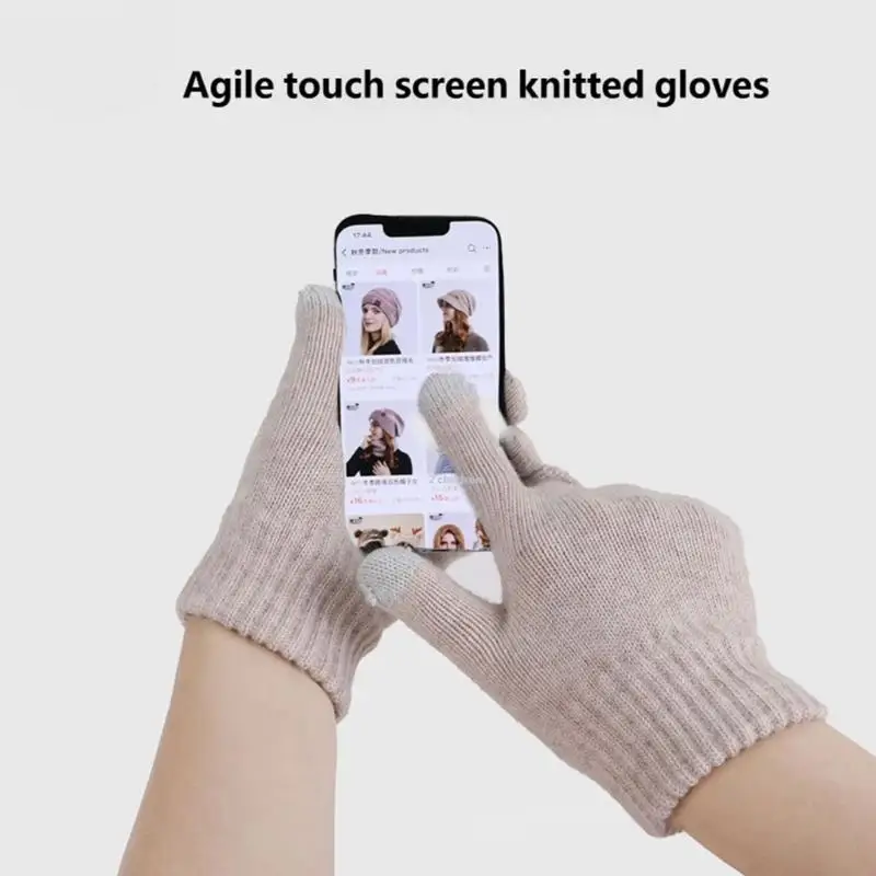 39BD Brimless Scarf Gloves Set Acrylic Fiber Winter Knit Accessories for Adult Outdoor